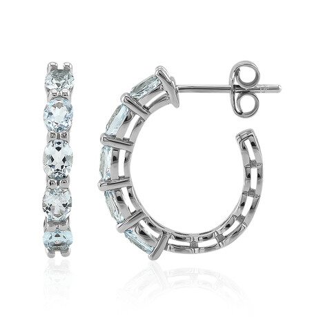 Himmelblauer Topas-Silberohrringe