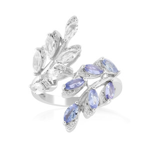 Anillo en plata con Topacio blanco