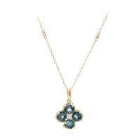 Collier en or et Saphir de couleur pétrole (CIRARI)