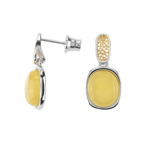 Orecchini in argento con Ambra Baltica (dagen)