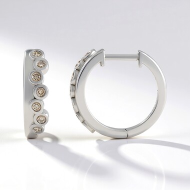 Pendientes en plata con Diamante chocolate I2