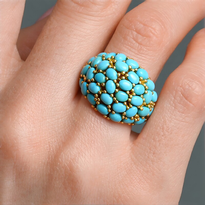 Anello in argento con Turchese Sleeping Beauty (Faszination Türkis)