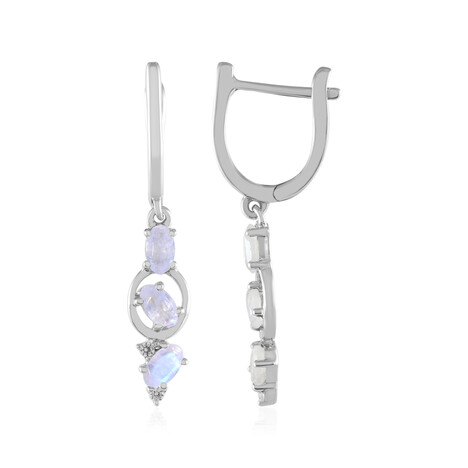 Regenbogen-Mondstein-Silberohrringe