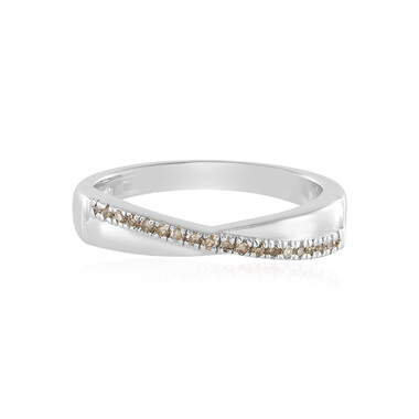 Anello in argento con Diamante Champagne I2