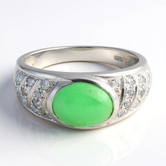 Anello in argento con Crisoprasio Imperiale