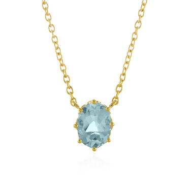 Himmelblauer Topas-Silbercollier