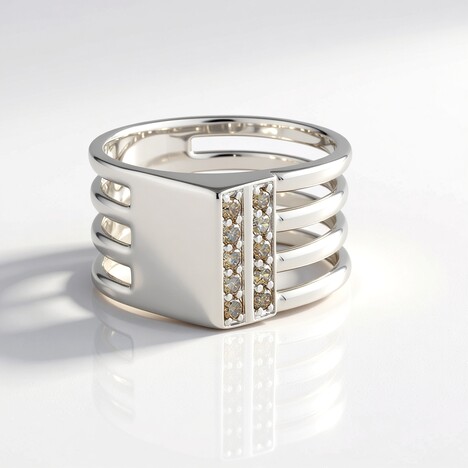 Anello in argento con Diamante Champagne I2 (de Melo Essence)