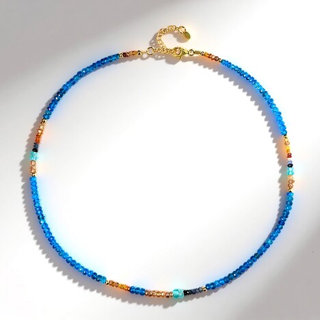 Collana in argento con Zaffiro Blu del Madagascar (Riya)