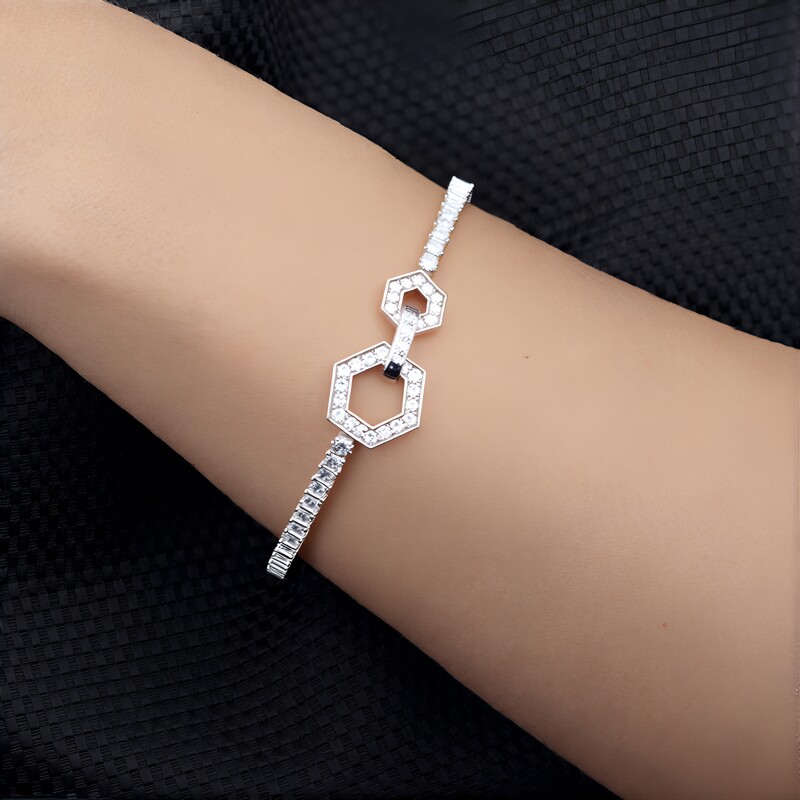 Zirkon-Silberarmband (Adela Silber)