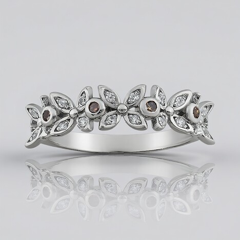 Anello in argento con Diamante Champagne I2