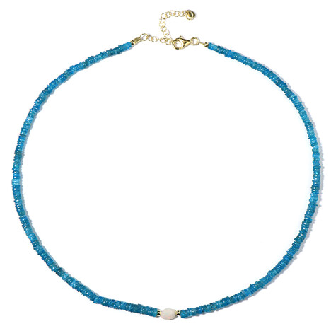 Neonblauer Apatit-Silberhalskette (Riya)