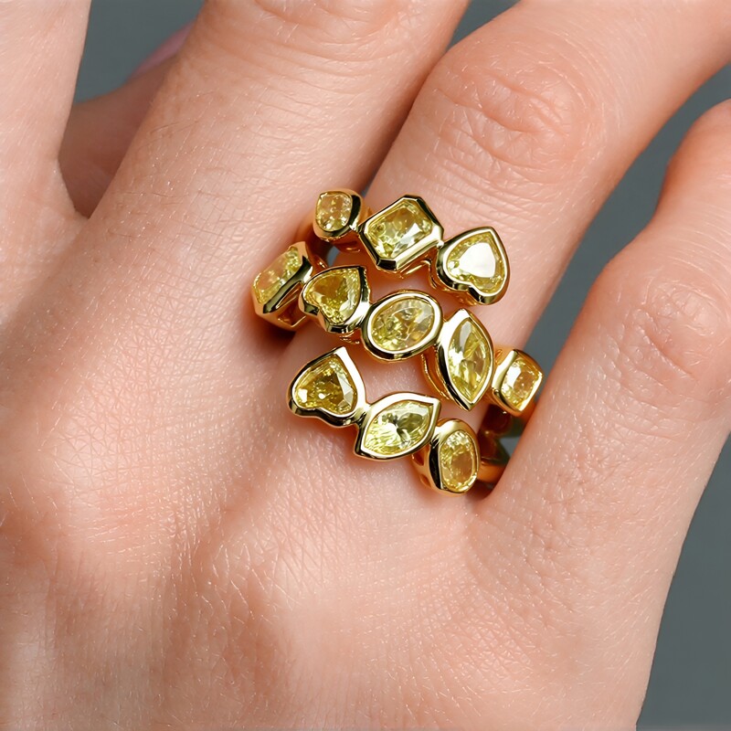 Gelber SI2 Diamant-Goldring (CIRARI)