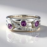 Anello in argento con Ametista Uruguay