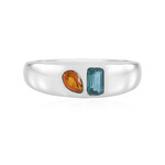 Anello in argento con Cianite Blu Foglia di Tè