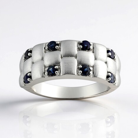 Anello in argento con Zaffiro Blu (Remy Rotenier)