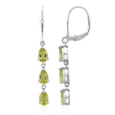 Orecchini in argento con Peridoto della Birmania