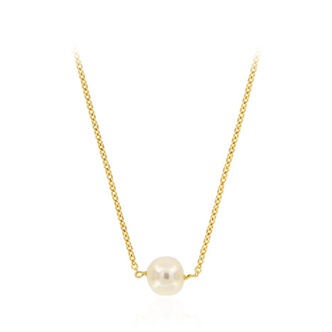 Weiße Süßwasserzuchtperlen-Silbercollier (Joias do Paraíso)