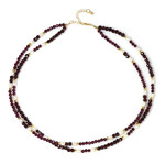 Mozambique Garnet Silver Necklace (Riya)