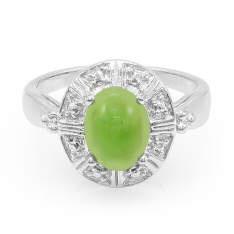 Zilveren ring met een keizerlijk chrysopraas