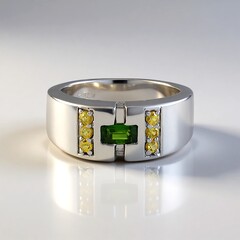 Anello in argento con Diopside Russo (Adela Silber)