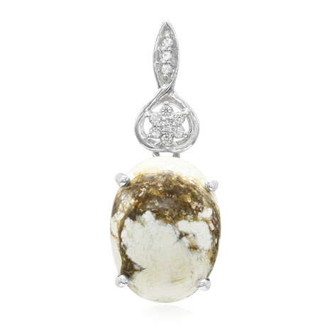 Magnesit-Silberanhänger