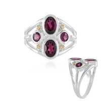 Anello in argento con Rodolite (Granulieren)