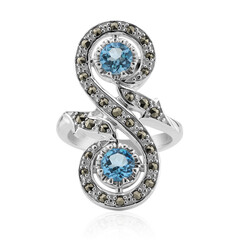 Bague en argent et Topaze bleu Suisse (Annette classic)