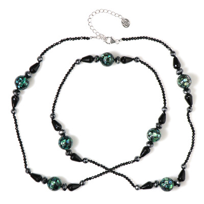 Black Agate Silver Necklace (Dallas Prince Designs)