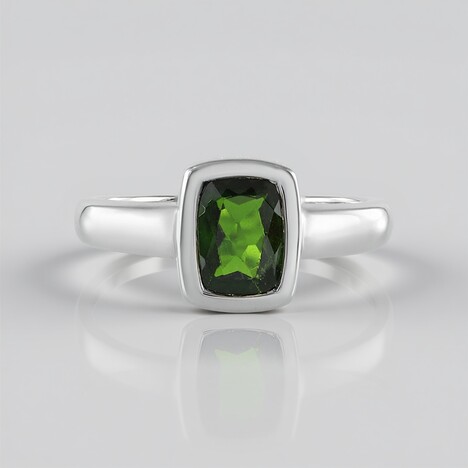 Anello in argento con Diopside Russo