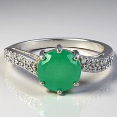 Anello in argento con Calcedonio Verde