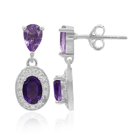 Zambian Amethyst Silver Earrings