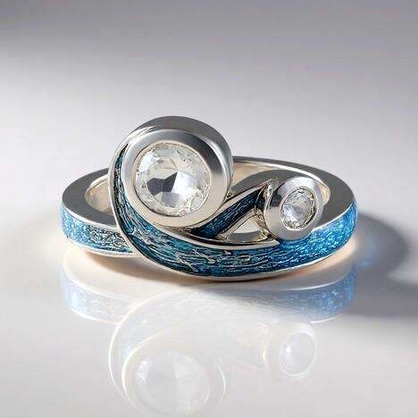 Bague en argent et Topaze blanche (Adela Silber)