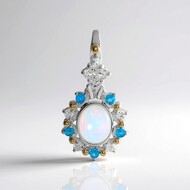 Ciondolo in argento con Opale di Welo (Granulieren)