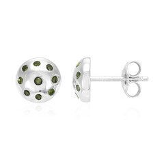 Orecchini in argento con Diamante Verde Smeraldo
