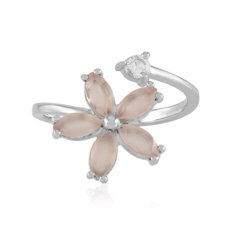 Anello in argento con Calcedonio Rosa