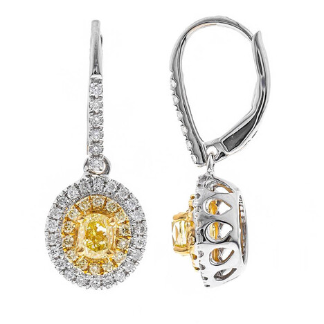 Gouden oorbellen met gele S12 diamanten (CIRARI)