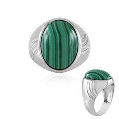 Anillo en plata con Malaquita (Adela Silber)