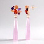Orecchini in argento con Calcedonio Lavanda (KM by Juwelo)