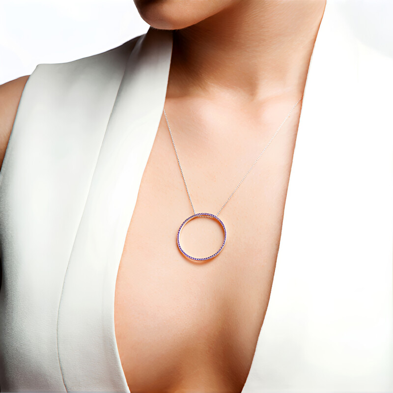 Colgante en plata con Amatista (MONOSONO COLLECTION)