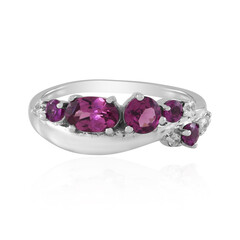 Magenta-Granat-Silberring