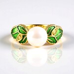 Anello in argento con Perla d'Acqua Dolce Bianca (Adela Silber)