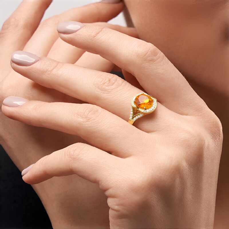 Anillo en oro con Esfalerita (de Melo)