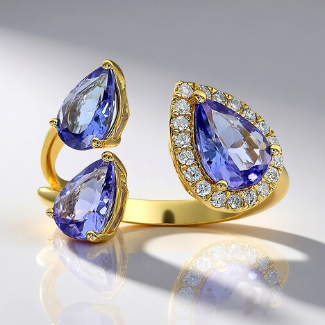 Anello in oro con Tanzanite AAA (CIRARI)