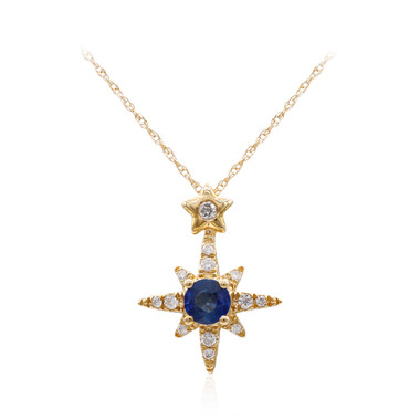 Blauer Ceylon-Saphir-Goldhalskette