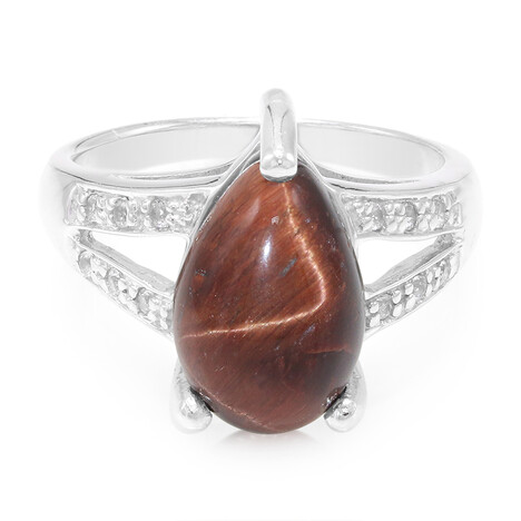 Red Tiger´s Eye Silver Ring