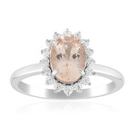 Bague en argent et Morganite du Brésil