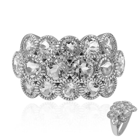 Anillo en plata con Topacio blanco
