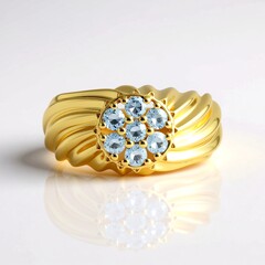 Anello in argento con Acquamarina Brasiliana
