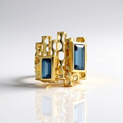 Anello in argento con Topazio Blu Londra (Ornaments by de Melo)