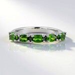 Anello in argento con Diopside Russo